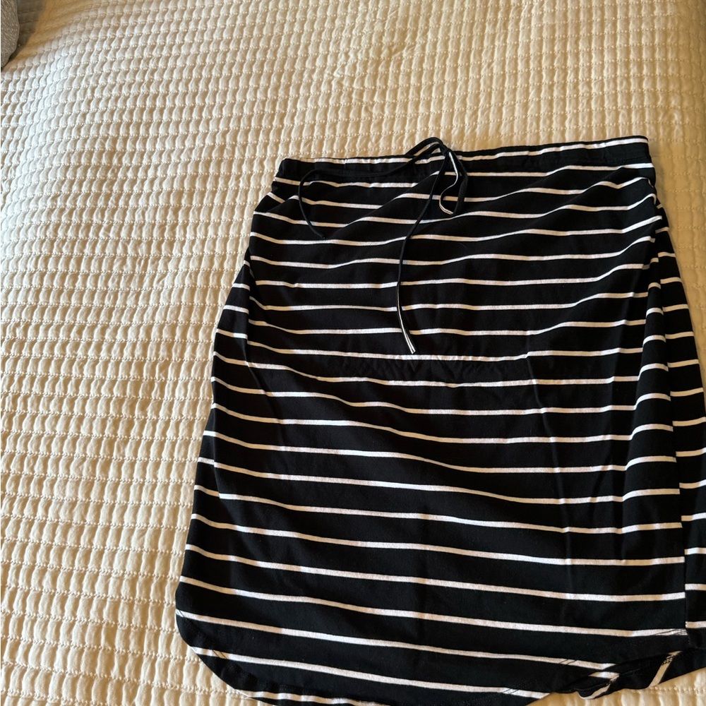 Black and White Striped Skirt